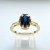 Pierścionek vintage z topazem London blue – widok z przodu – ABGOLD Baczyński