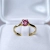 Pierścionek zaręczynowy z białego złota próba 585 z różowym moissanitem 0,50 ct – widok z przodu – ABGOLD Baczyński