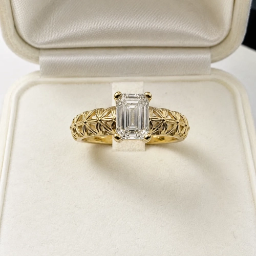 Pierścionek retro vintage z diamentem 1,20 ct – złoto próba 585 – w pudełku – ABGOLD Baczyński