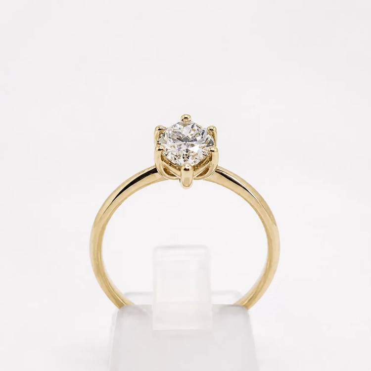Pierścionek z diementem Marquise Lab-Grow 1,0 ct złoto 585 (14K) – widok od spodu obrączki – ABGOLD Baczyński