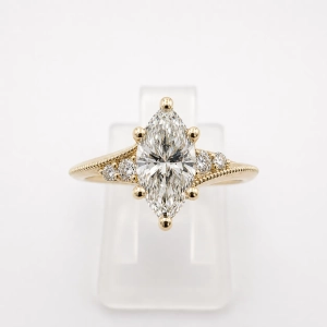 Pierścionek Diament Marquise Lab Grown 1,0 ct IGI – widok z góry – ABGOLD Baczyński