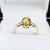Pierścionek vintage retro z cytrynem – widok z przodu – ABGOLD Baczyński