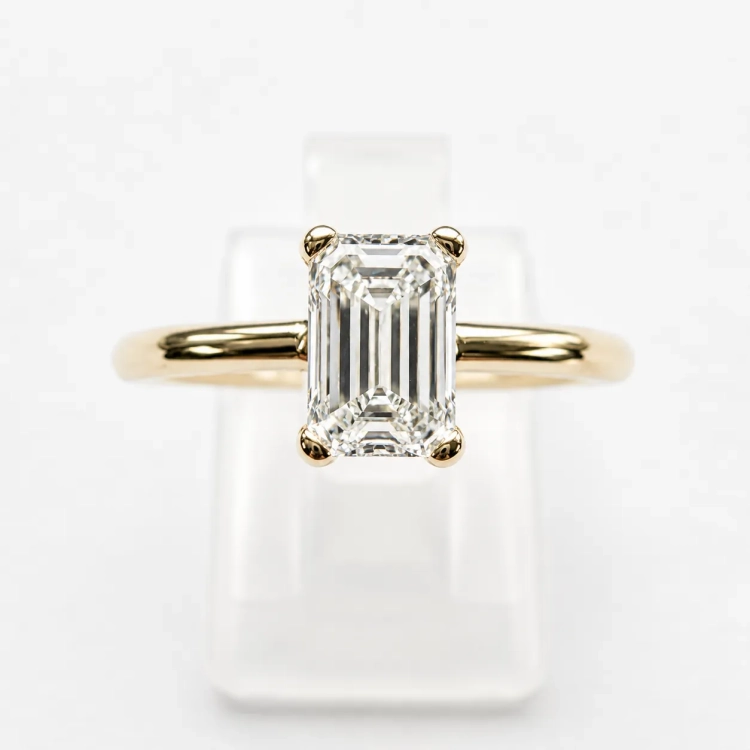 Pierścionek zaręczynowy próba 585 z diamentem laboratoryjnym ok. 0,70 ct – widok z góry – ABGOLD Baczyński