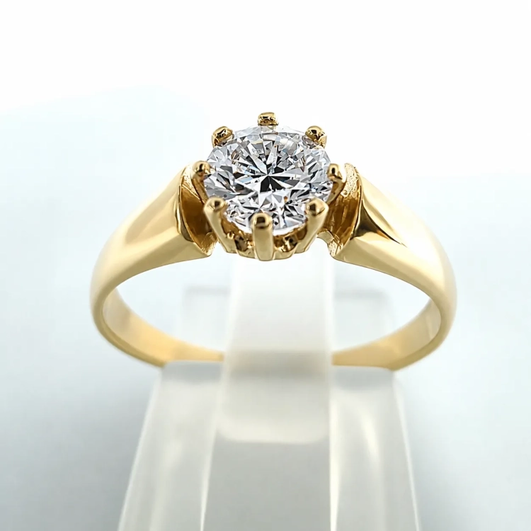 Pierścionek zaręczynowy próba 585 z diamentem ok. 0,50 ct – profil pierścionka – ABGOLD Baczyński