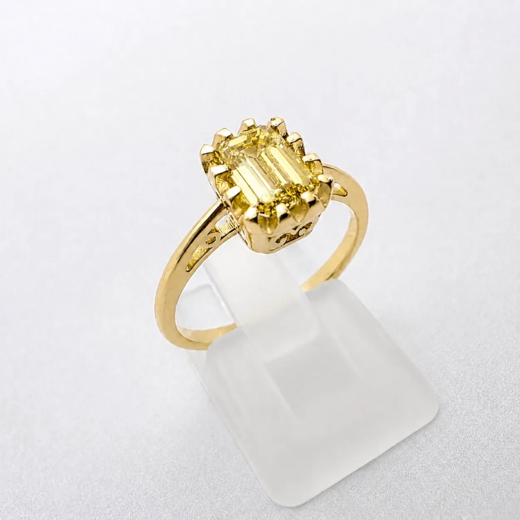 Pierścionek Vintage art deco Diament Yellow – profil pierścionka – ABGOLD Baczyński