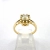Pierścionek Vintage art deco Diament Yellow – widok z góry – ABGOLD Baczyński