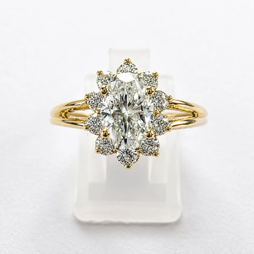 Złoty pierścionek z diamentami 1,0 ct – złoto 585 – ujęcie frontalne – ABGOLD Baczyński