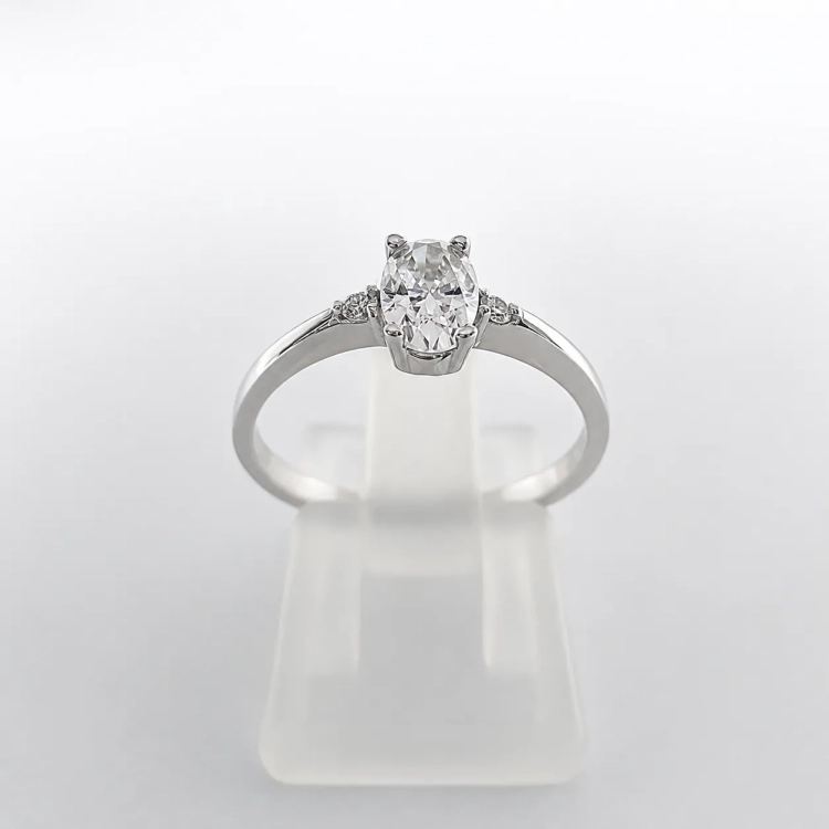 Pierścionek z diamentami ok. 0,45 ct – białe złoto 585 – widok z góry – ABGOLD Baczyński