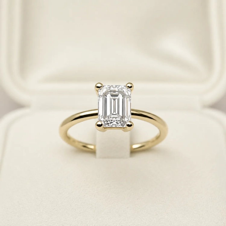 Złoty pierścionek próba 585 z diamentem laboratoryjnym ok. 1,80 ct – na ryglu jubilerskim – ABGOLD Baczyński