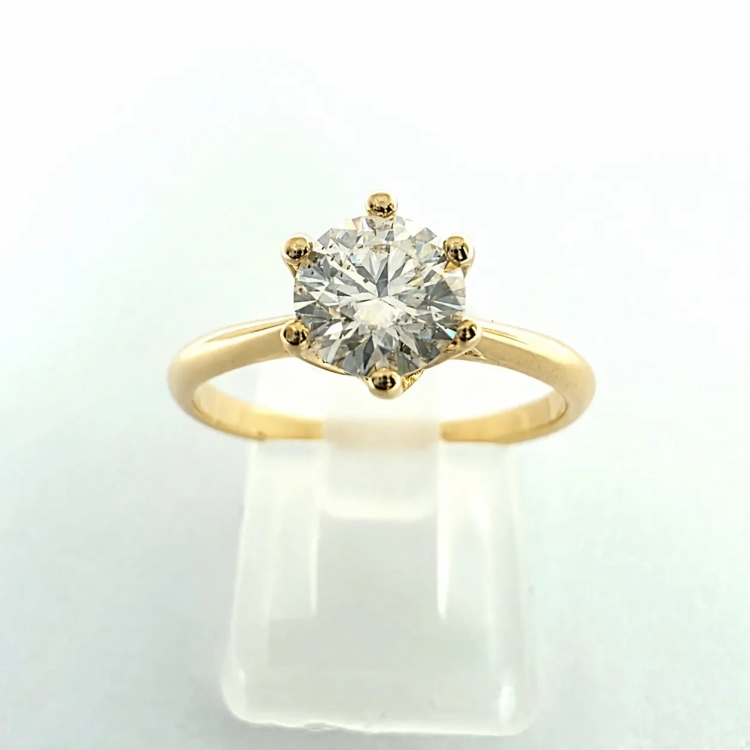 Pierścionek zaręczynowy z diamentem Lab-Grown 1,0 ct – złoto 585 – widok z góry – ABGOLD Baczyński