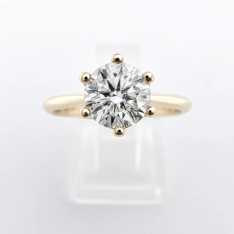Pierścionek zaręczynowy z diamentem Lab-Grown 1,0 ct – złoto 585 – widok z przodu – ABGOLD Baczyński