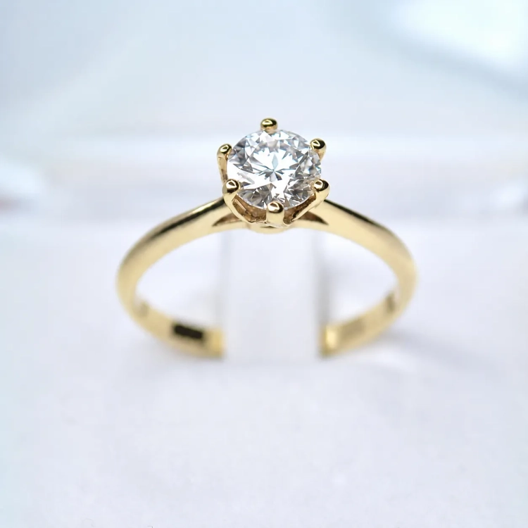 Pierścionek zaręczynowy z diamentem Lab-Grown 1,0 ct – złoto 585 – ujęcie katalogowe na białym tle – ABGOLD Baczyński