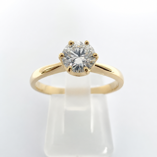 Pierścionek zaręczynowy z diamentem 0,50 ct – złoto 585 – front – ABGOLD Baczyński