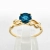 Pierścionek Vintage Retro z Topazem London Blue 0,50 ct złoto 585 – widok frontalny – ABGOLD Baczyński