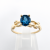 Topaz London Blue owalny 6,35 x 5,03 mm w złotym pierścionku – detal oprawy – ABGOLD Baczyński