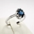 Pierścionek vintage z topazem London Blue – widok z góry – ABGOLD Baczyński