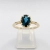 Pierścionek vintage z topazem London blue – widok z góry – ABGOLD Baczyński