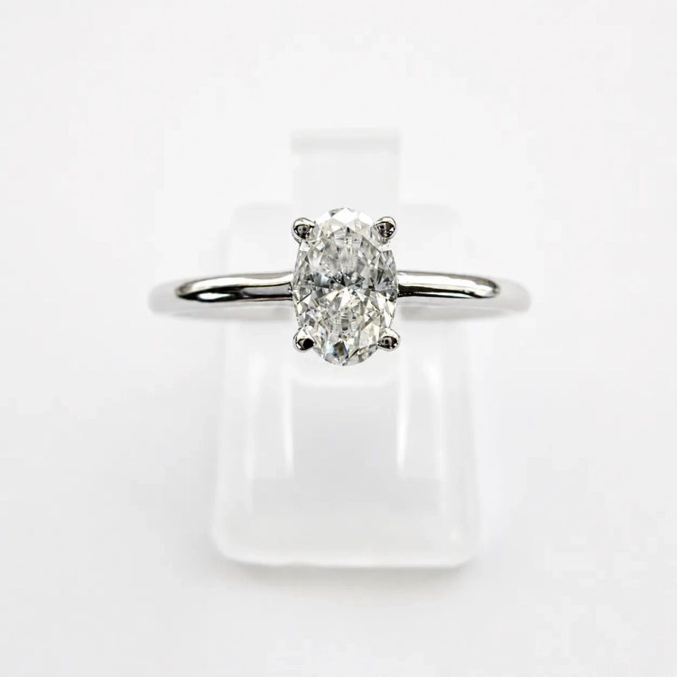 Pierścionek z białego złota 585 Diament 0,42 ct – Detal oprawy – ABGOLD Baczyński