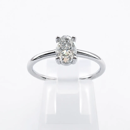 Pierścionek z białego złota 585 Diament 0,42 ct – Widok frontalny – ABGOLD Baczyński