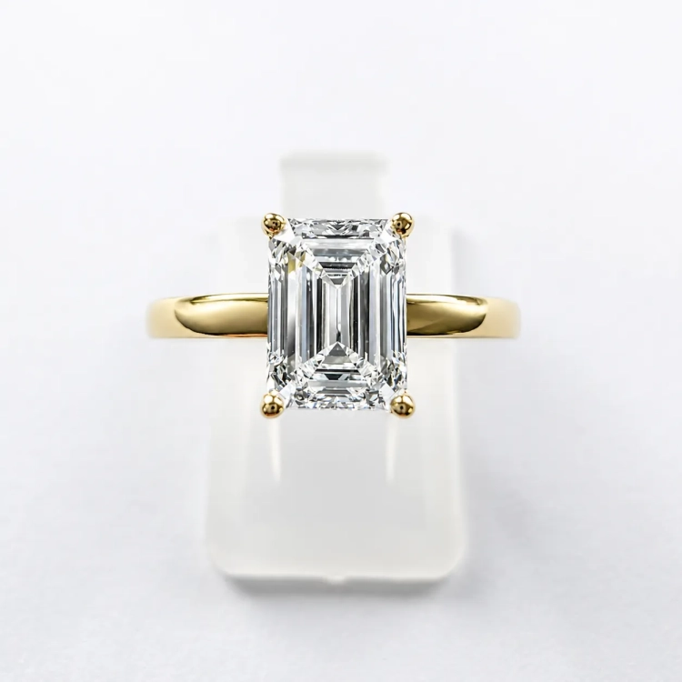 Pierścionek z diamentem 1,0 ct emerald cut – profil oprawy – ABGOLD Baczyński