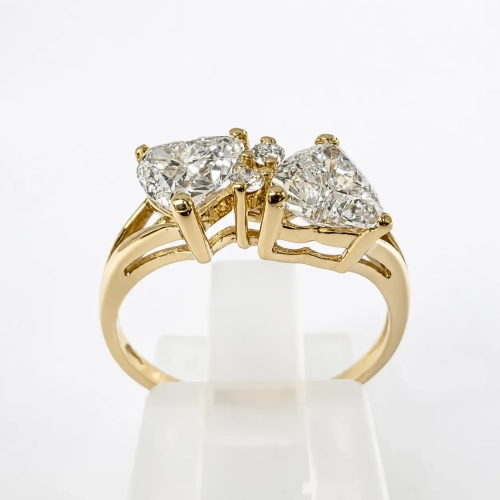 Pierścionek two hearts diamenty złoto 585 – widok z góry – ABGOLD Baczyński