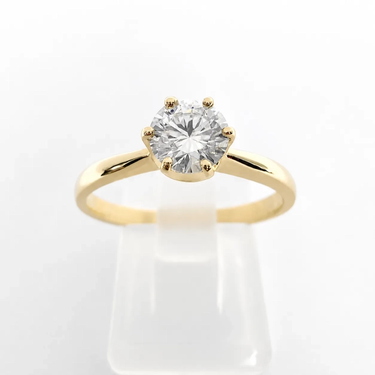 Pierścionek zaręczynowy z diamentem 0,50 ct – złoto 585 – front – ABGOLD Baczyński