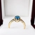 Pierścionek vintage z topazem London blue – widok z góry – ABGOLD Baczyński