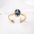 Pierścionek vintage z topazem London blue – widok z przodu – ABGOLD Baczyński