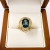 Pierścionek Vintage z topazem London Blue 3,0 ct złoto 585 – widok z góry – ABGOLD Baczyński