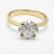 Pierścionek zaręczynowy z żółtego złota próba 585 z moissanitem Asscher 2,0 ct – widok z góry – ABGOLD Baczyński