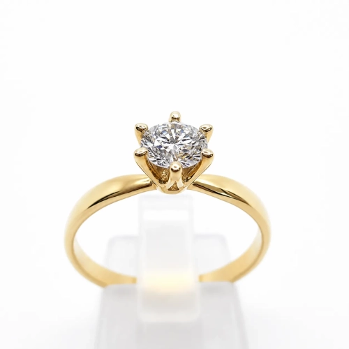 Pierścionek z diamentem naturalnym ok. 0,50 ct – widok frontalny – ABGOLD Baczyński