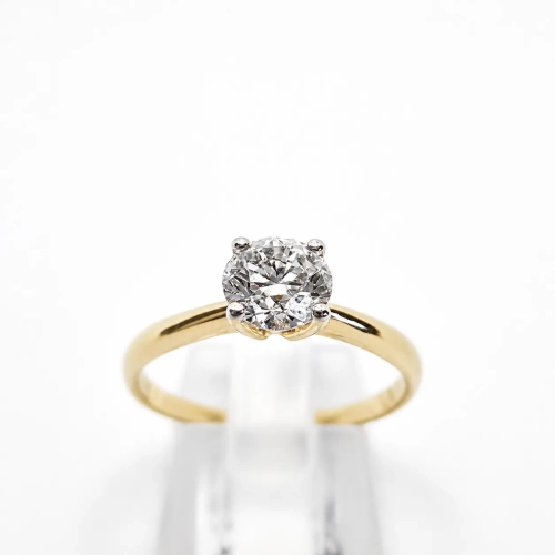 Pierścionek z naturalnym diamentem 0,50 ct – widok frontalny – ABGOLD Baczyński
