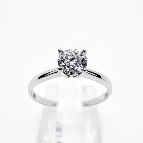 Pierścionek z diamentem naturalnym ok. 0,50 ct – widok frontalny – ABGOLD Baczyński