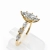 Pierścionek z diamentem Lab-Grown Marquise 1,00 ct i bocznymi diamentami – detal koszyka – ABGOLD Baczyński