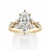 Pierścionek z diamentem naturalnym Marquise 1,00 ct w żółtym złocie 585 – widok frontalny – ABGOLD Baczyński