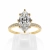 Pierścionek z moissanitem Marquise 1,00 ct VVS1/D w żółtym złocie 585 – widok frontalny – ABGOLD Baczyński