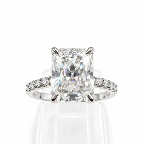 Pierścionek z moissanitem Radiant 3,00 ct – widok frontalny – ABGOLD Baczyński