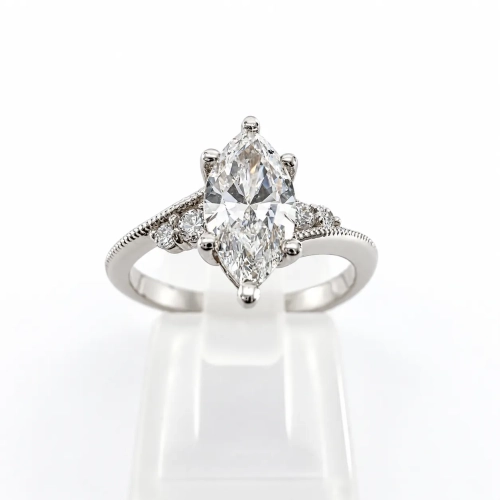 Pierścionek Diament Marquise Lab-Grown 1,00 ct VVS2/E+ IGI – widok główny – ABGOLD Baczyński
