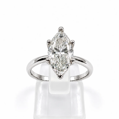 Pierścionek z diamentem Lab-Grown Marquise ok. 1,50 ct VVS2/E+ – widok główny – ABGOLD Baczyński