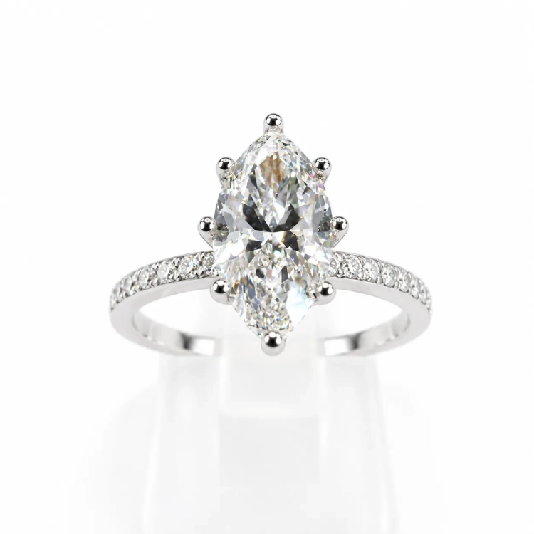 Pierścionek z diamentem Lab-Grown Marquise 1,00 ct – widok frontalny – ABGOLD Baczyński