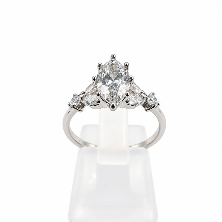 Białe złoto 585 i diamenty 1,36 ct – elegancki pierścionek – ABGOLD Baczyński