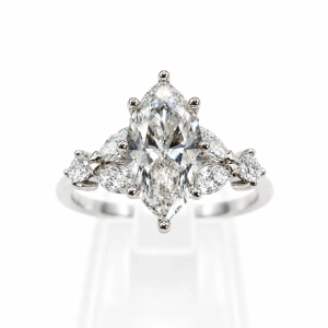 Pierścionek z diamentem Lab-Grown Marquise 1,00 ct VVS2/E+ – widok główny – ABGOLD Baczyński