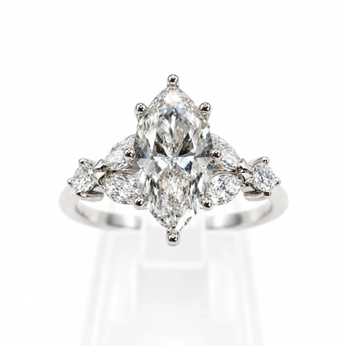 Pierścionek z diamentem Lab-Grown Marquise 1,00 ct VVS2/E+ – widok główny – ABGOLD Baczyński