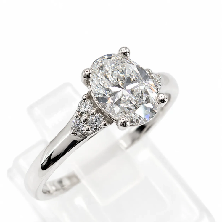 Pierścionek z diamentem Lab-Grown VVS2/D – detal kamienia głównego – ABGOLD Baczyński