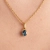 Złota zawieszka z topazem London Blue – widok główny – ABGOLD Baczyński