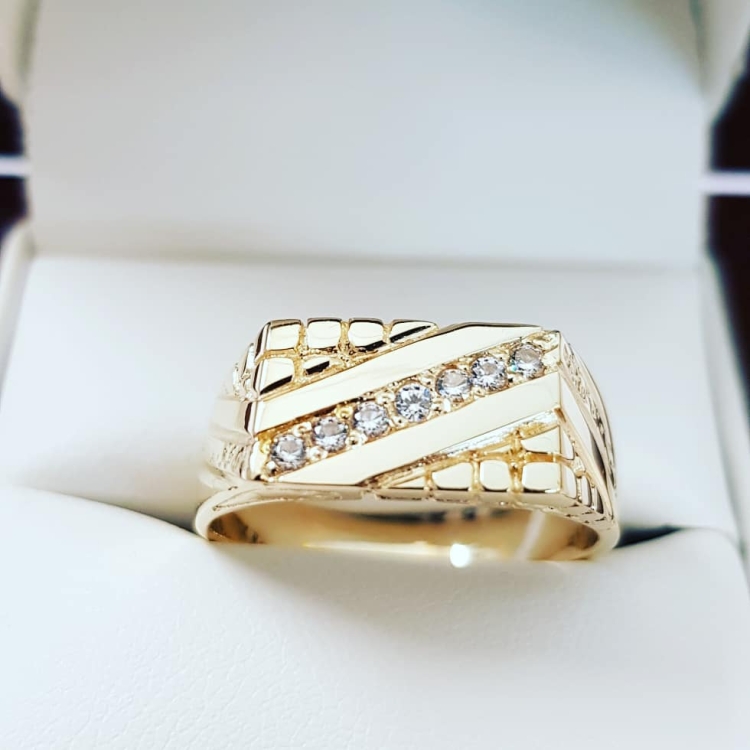 Sygnet unisex próba 585 – widok z przodu – ABGOLD Baczyński