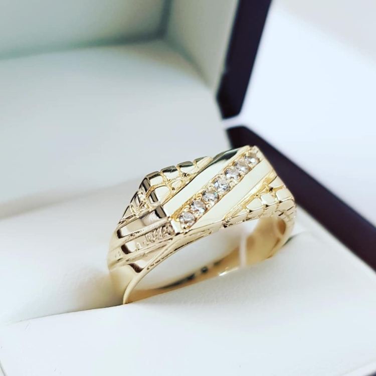 Sygnet unisex próba 585 – widok pod kątem – ABGOLD Baczyński