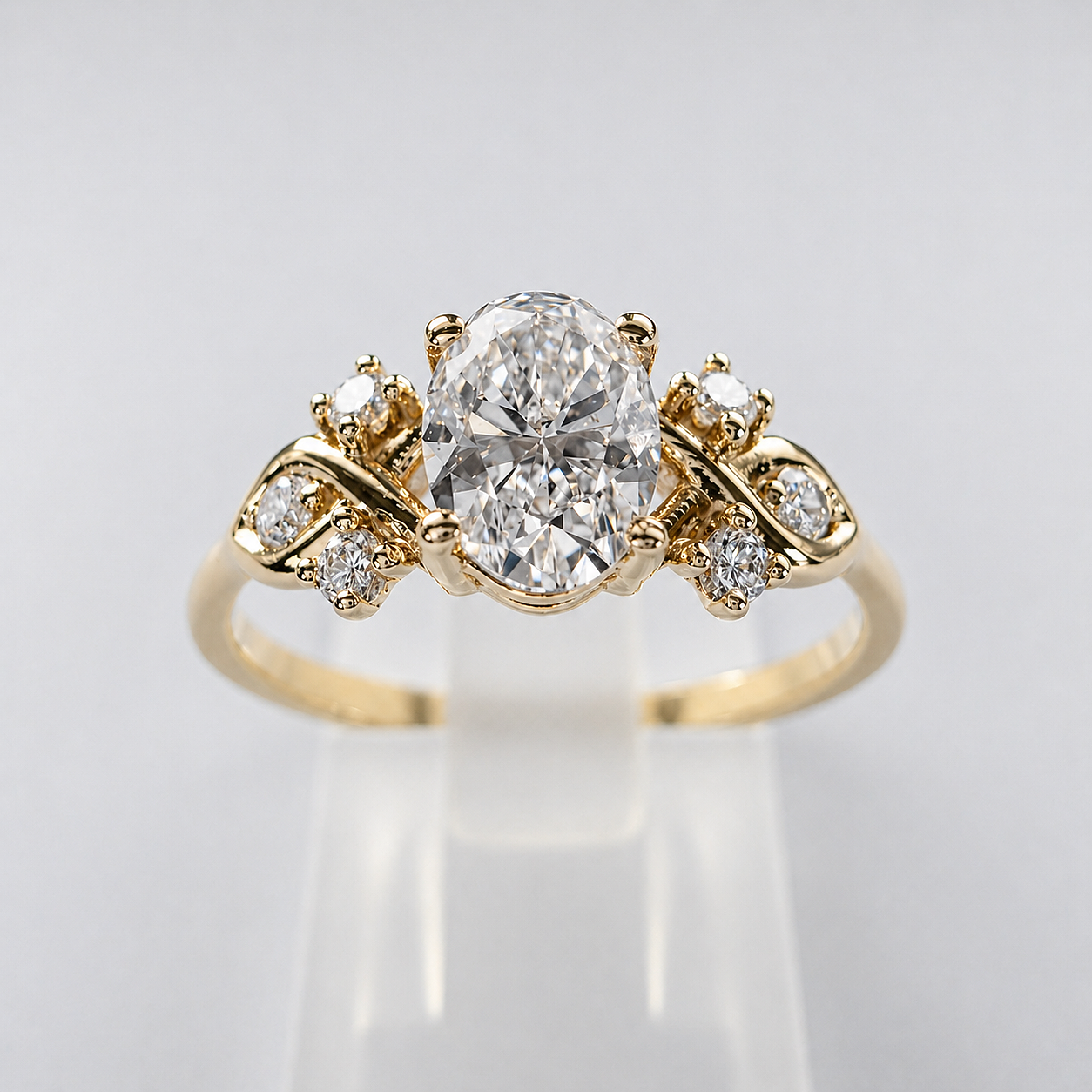Złoty pierścionek 585 Moissanit 1,0ct VVS/D